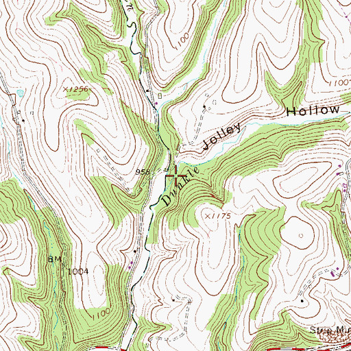 Topographic Map of Jolley Hollow, PA