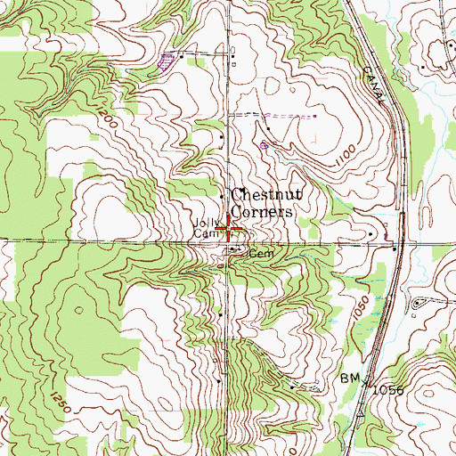 Topographic Map of Jolly Cemetery, PA
