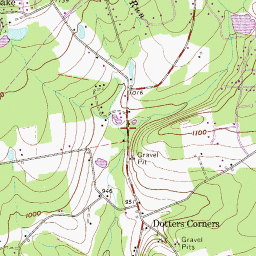 Topographic Map of Jonas Creek, PA
