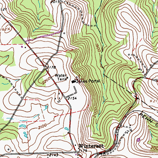 Topographic Map of Jones Portal, PA