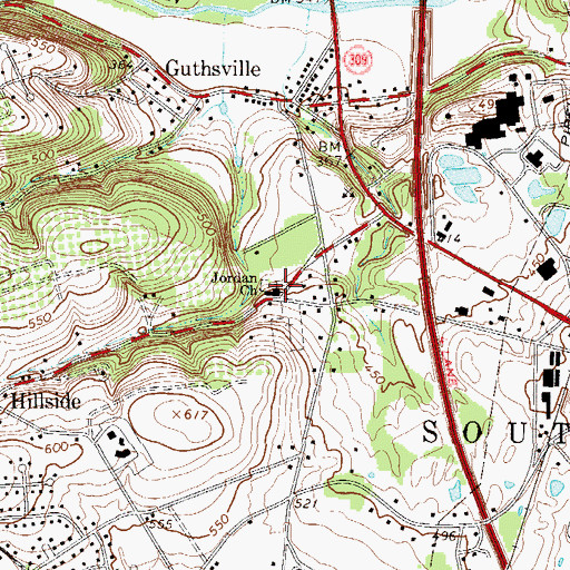 Topographic Map of Jordan Church, PA