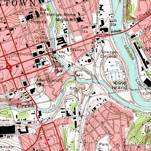 Topographic Map of Jordan Creek, PA