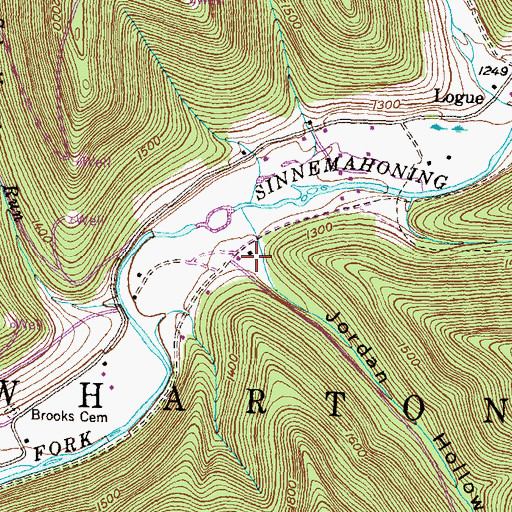 Topographic Map of Jordan Hollow, PA