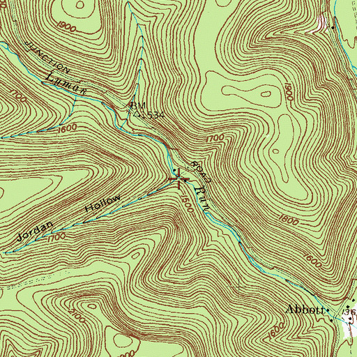 Topographic Map of Jordan Hollow, PA