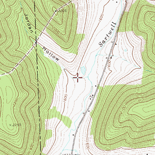 Topographic Map of Jordan Hollow, PA
