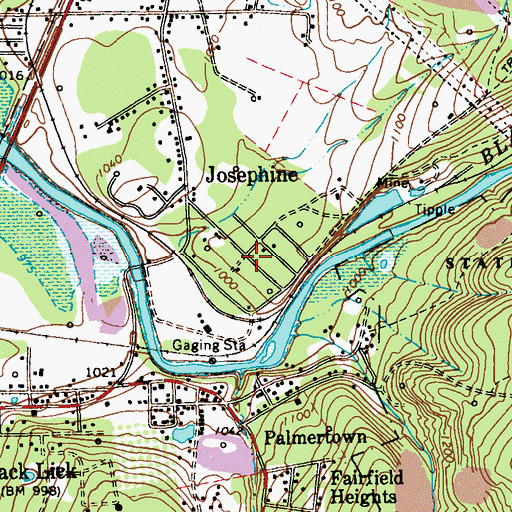 Topographic Map of Josephine, PA