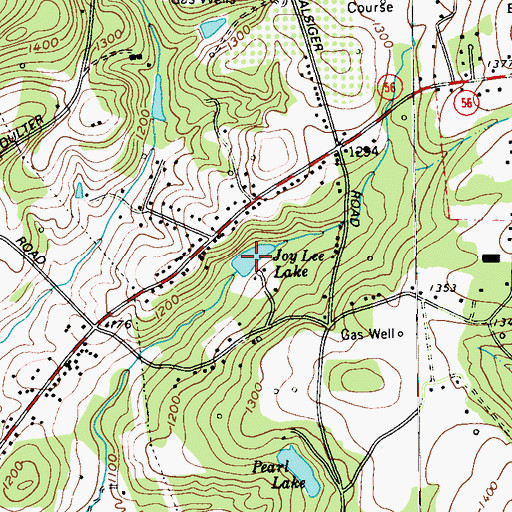 Topographic Map of Joy Lee Lake, PA