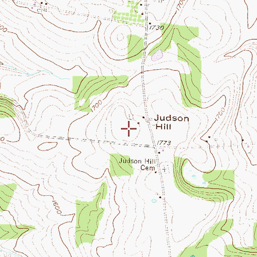 Topographic Map of Judson Hill, PA