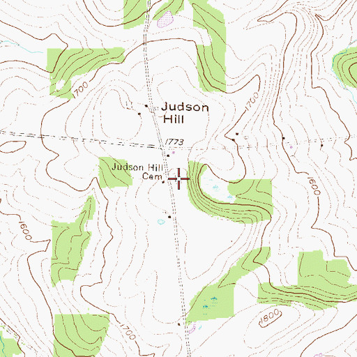 Topographic Map of Judson Hill Cemetery, PA