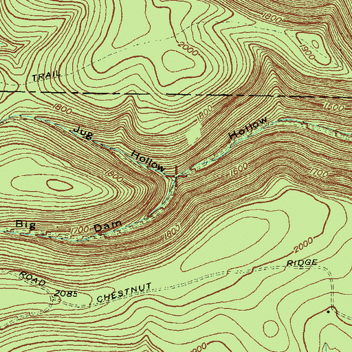Topographic Map of Jug Hollow, PA