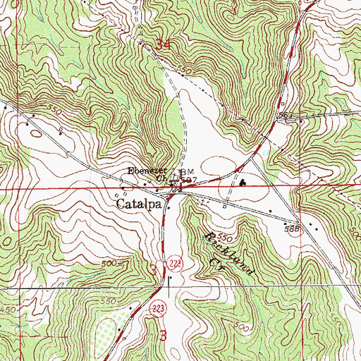 Topographic Map of Ebenezer Baptist Church, AL