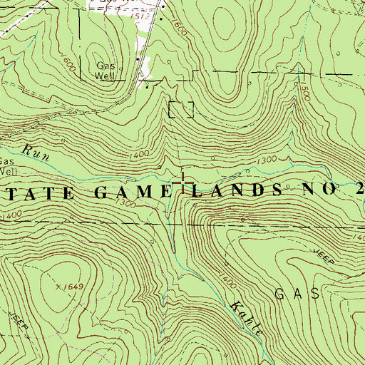 Topographic Map of Kahle Run, PA