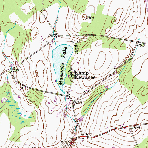 Topographic Map of Kamp Kewanee, PA