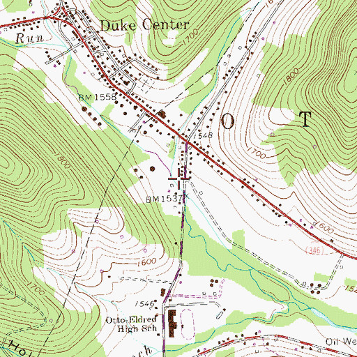 Topographic Map of Kansas Branch, PA