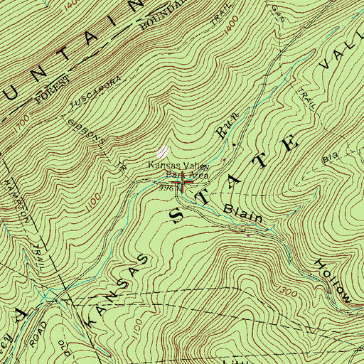 Topographic Map of Kansas Valley Park Area, PA