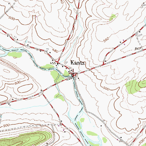 Topographic Map of Kantz, PA