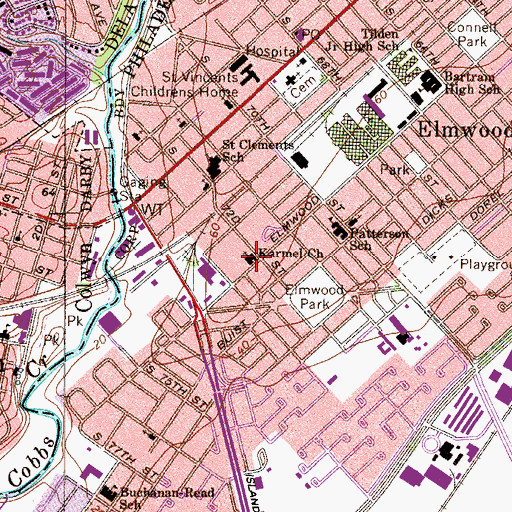 Topographic Map of Karmel Church, PA