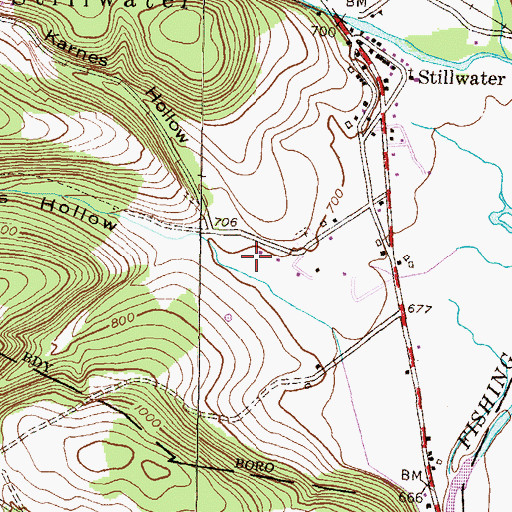 Topographic Map of Karnes Hollow, PA