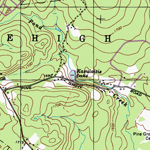 Topographic Map of Kasulaitis Lake, PA