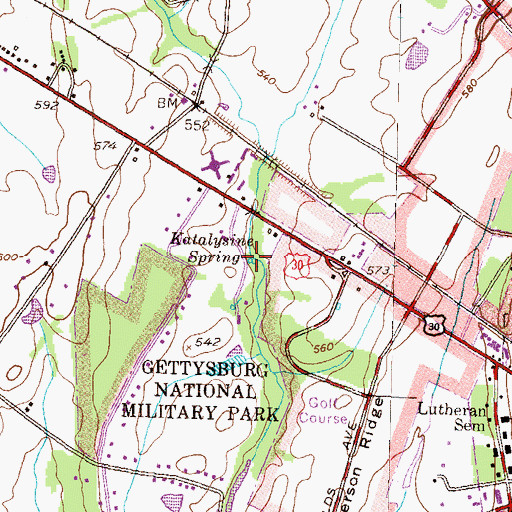 Topographic Map of Katalysine Spring, PA