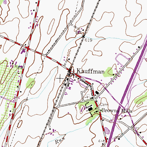 Topographic Map of Kauffman, PA