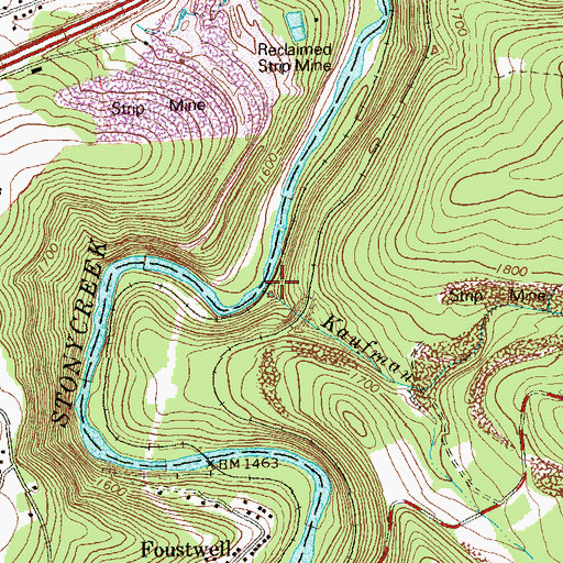 Topographic Map of Kaufman Run, PA