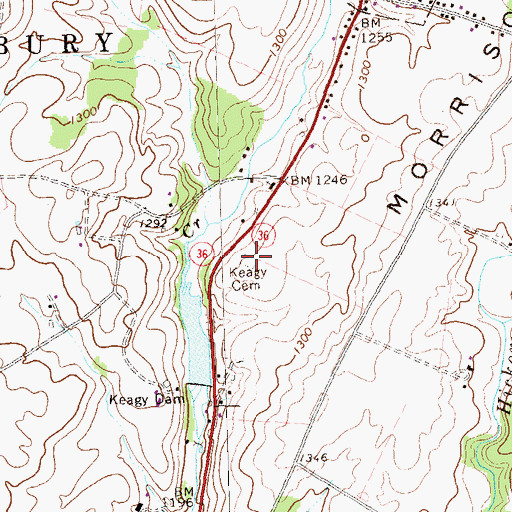 Topographic Map of Keagy Cemetery, PA