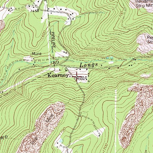 Topographic Map of Kearney, PA