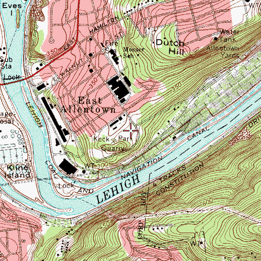 Topographic Map of Keck Park, PA