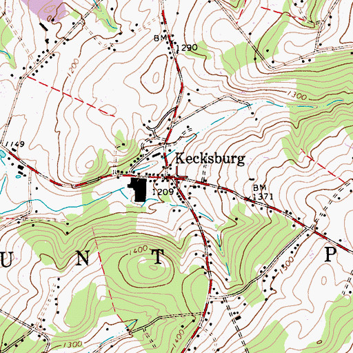Topographic Map of Kecksburg, PA