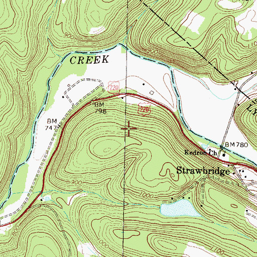 Topographic Map of Kedron Church, PA