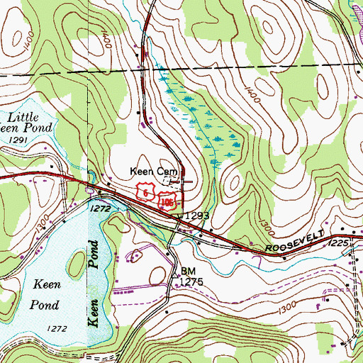 Topographic Map of Keen Cemetery, PA