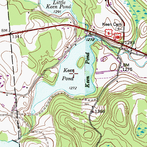 Topographic Map of Keen Lake, PA