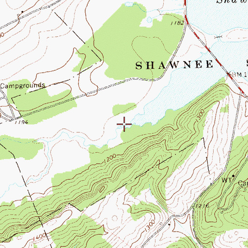 Topographic Map of Kegg Run, PA