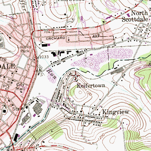 Topographic Map of Keifertown, PA