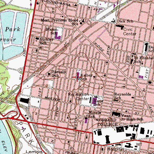Topographic Map of Kelley School, PA