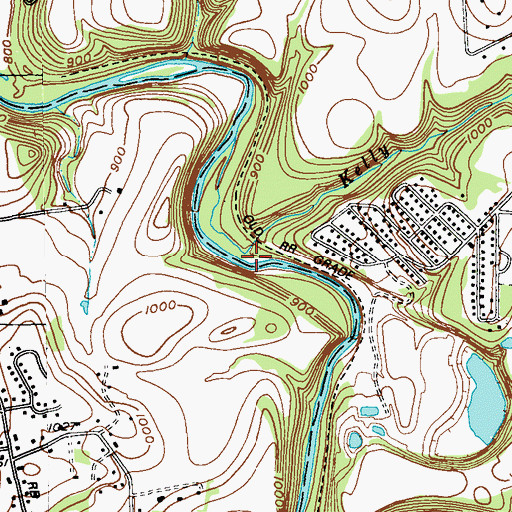 Topographic Map of Kelly Run, PA
