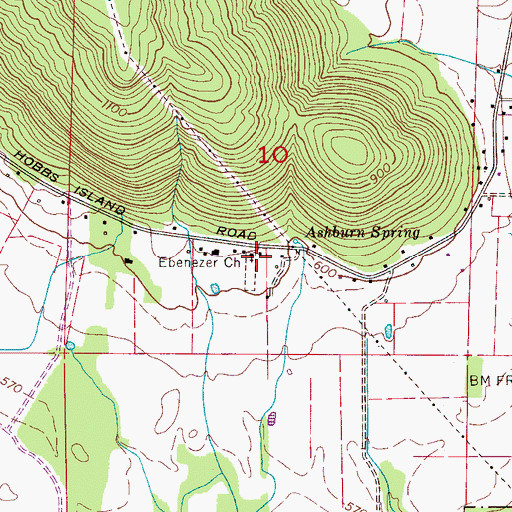 Topographic Map of Ebenezer Church, AL
