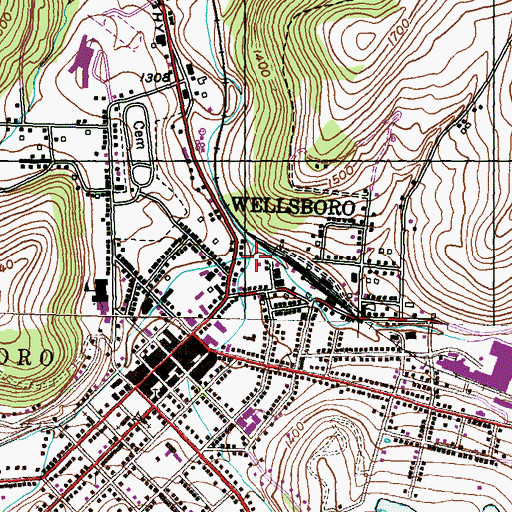 Topographic Map of Kelsey Creek, PA