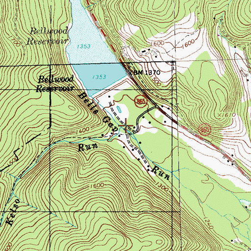 Topographic Map of Kelso Run, PA