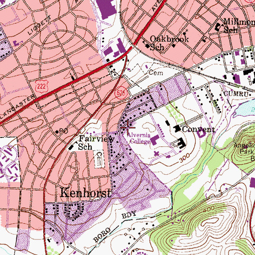 Topographic Map of Kenhorst, PA