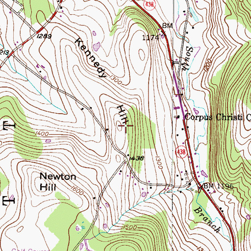 Topographic Map of Kennedy Hill, PA