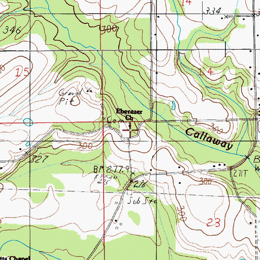 Topographic Map of Ebenezer Church, AL