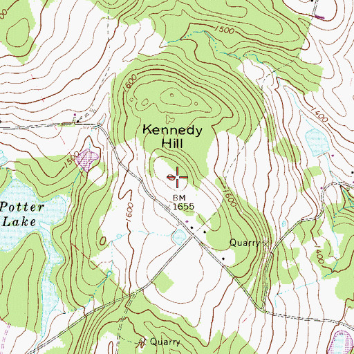 Topographic Map of Kennedy Hill, PA