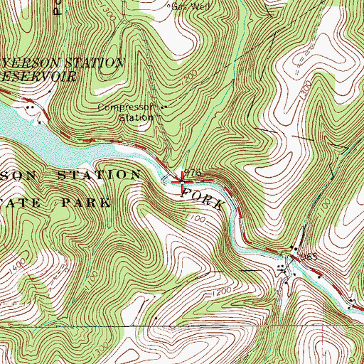 Topographic Map of Kent Run, PA