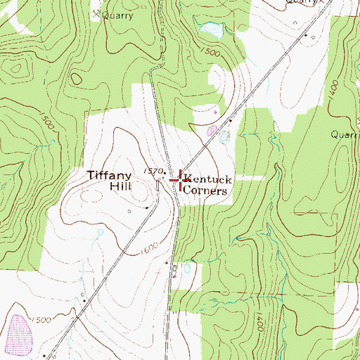 Topographic Map of Kentuck Corners, PA