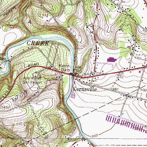 Topographic Map of Kerns Dam, PA