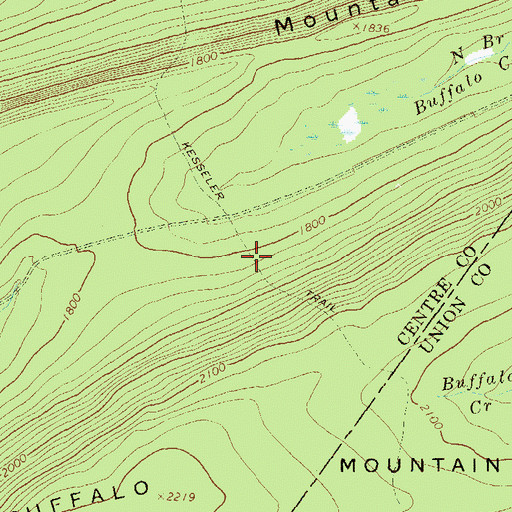 Topographic Map of Kesseler Trail, PA