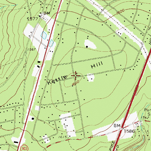 Topographic Map of Kettle Hill, PA