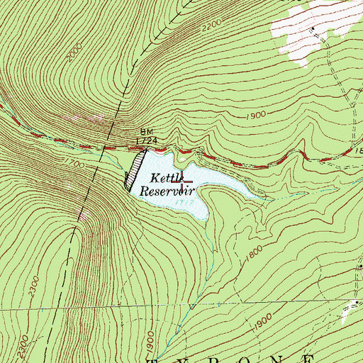 Topographic Map of Kettle Reservoir, PA